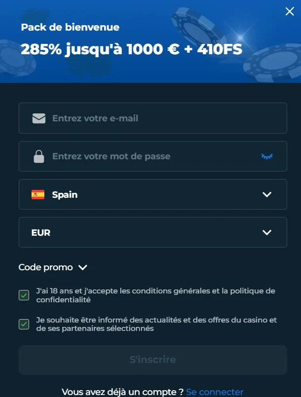 RollySpin Casino Inscription et KYC